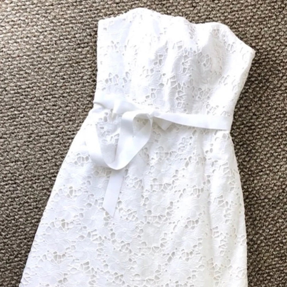 Lilly Pullizer White Strapless eyelet Dress